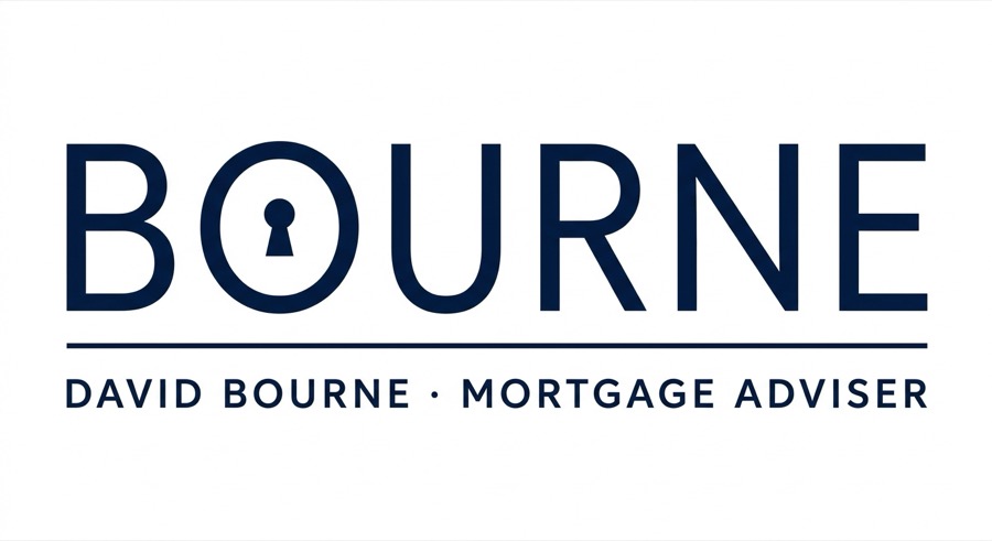 BOURNE wordmark with keyhole O, navy